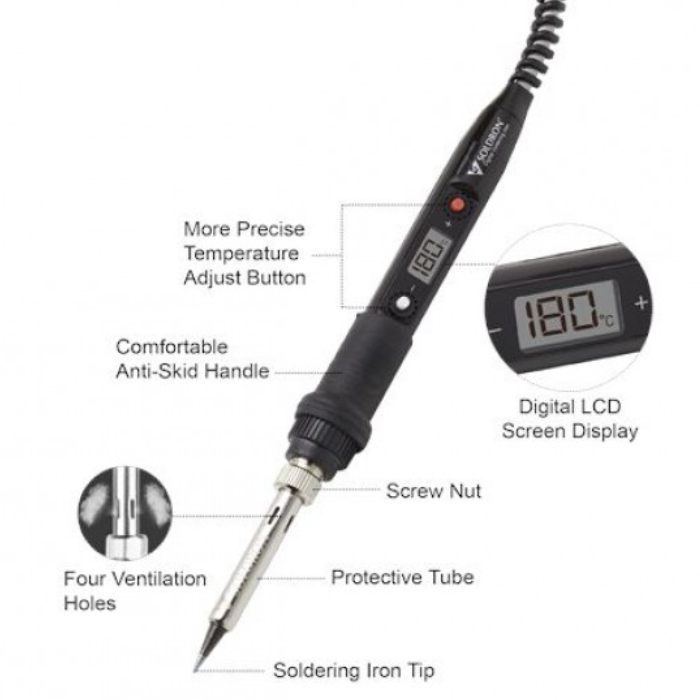 SID60A Soldron 60W Digital Soldering Iron – Digital soldering iron kit - Soldering Kit -Robocraze