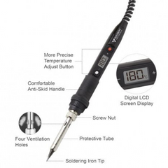 SID60A Soldron 60W Digital Soldering Iron – Digital soldering iron kit - Soldering Kit -Robocraze