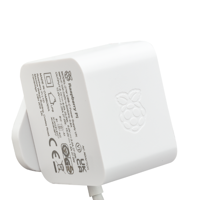 Raspberry Pi 27W USB-C Power Supply White Colour