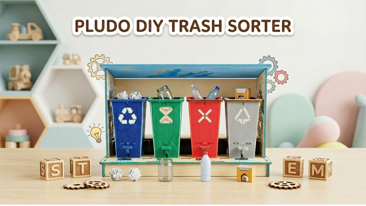Pludo Smart Sorter – DIY Kids Learning Kit for Ages 3–8 | Garbage Station STEM Toy-picture-23