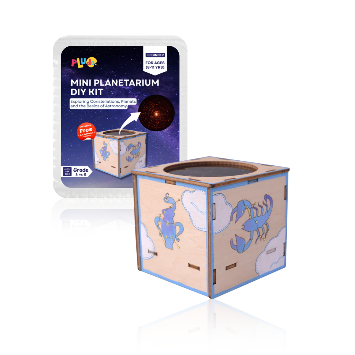 Pludo Mini Planetarium DIY Kit – DIY Science Kit for Kids 8–11 | Grade 3–5 Constellation Learning Toy