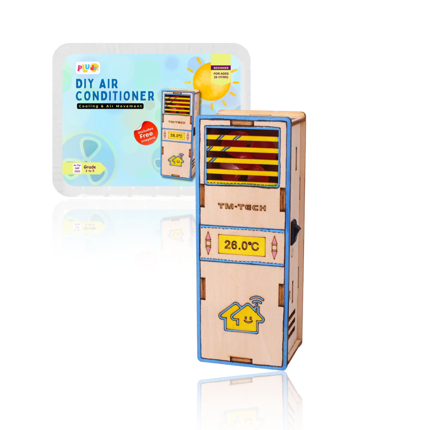 Pludo DIY Air Conditioner STEM Kit – DIY Science Kit for Kids 8–11 | Grade 3–5 Air Conditioning Model