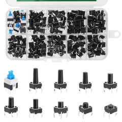 Tactile Push Button Switch Assortment Kit – 180PC 10 Value 6x6mm 4 Pin -Switches -Robocraze