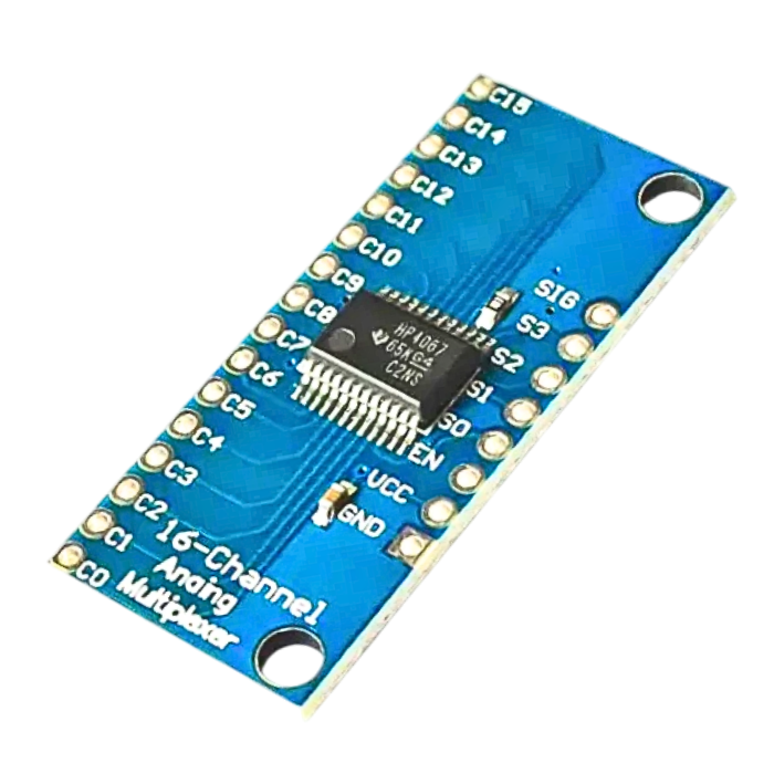 CD74HC4067 16-Channel Multiplexer – Analog multiplexer IC with 16 channels for signal routing. -Robocraze