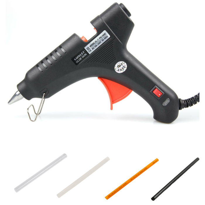 60W Hot Glue Gun with 4 Glue Sticks – Reliable glue gun with 4 sticks -Hot Glue Gun and Sticks -Robocraze