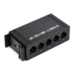 Waveshare Industrial 5-Port Gigabit Ethernet Switch – 10/100/1000Mbps Full-Duplex, DIN Rail Mount -Cables -Ethernet -Robocraze