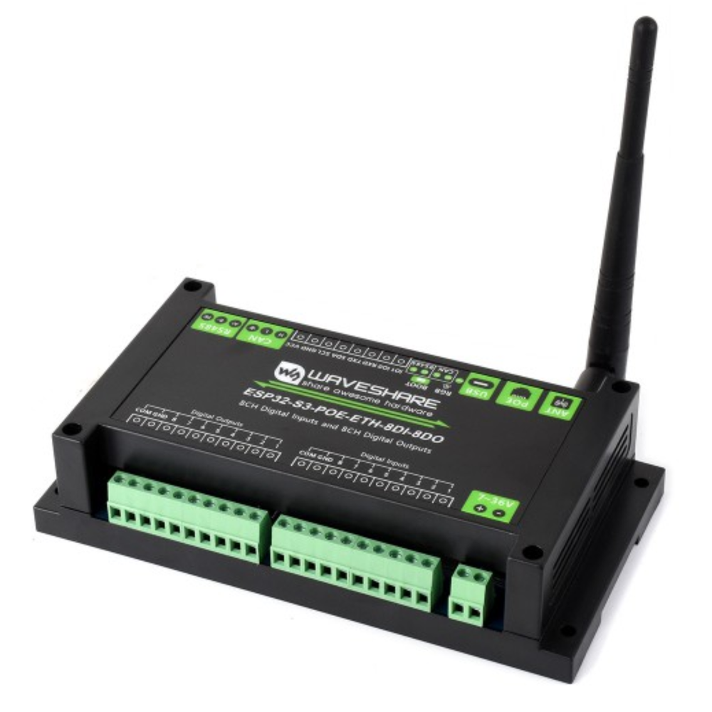 Waveshare Industrial ESP32 S3 POE ETH Control Board with 8-Channel Digital I/O, Dual-Core LX7 Processor & PoE Ethernet -Cables -Ethernet -Robocraze