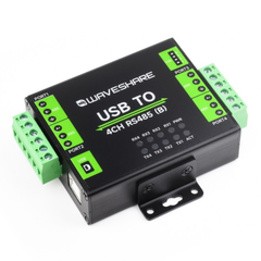 Waveshare Industrial Isolated USB to 4-Channel RS485 Converter – CH344L Chip & Multi-Protection -Cables -USB Cables -Robocraze