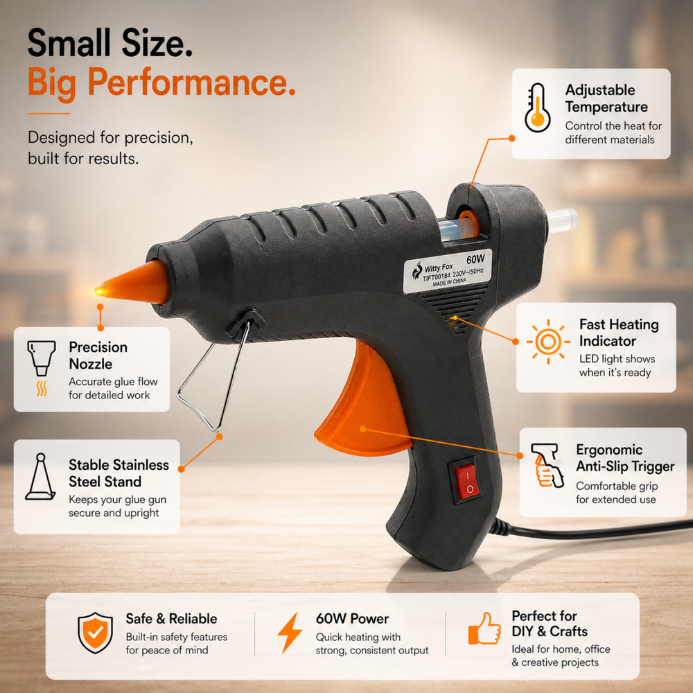 Wityt Fox Hot glue gun with features 