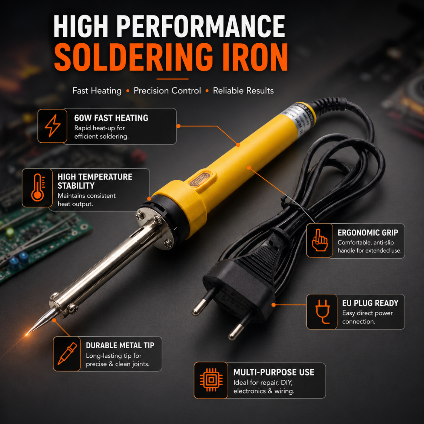 Witty Fox 60W Soldering Iron With EU Plug