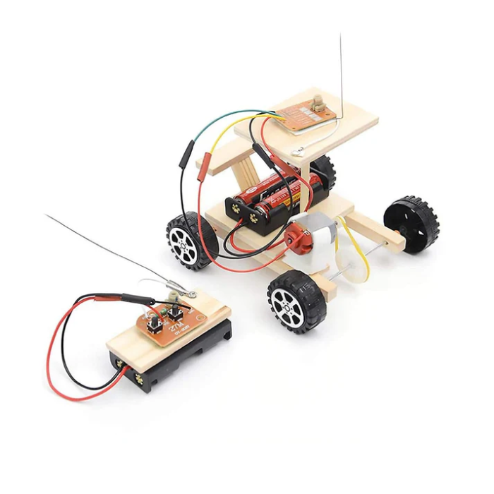 Wooden Wireless Remote Control DIY car Kit for Kids-picture-12