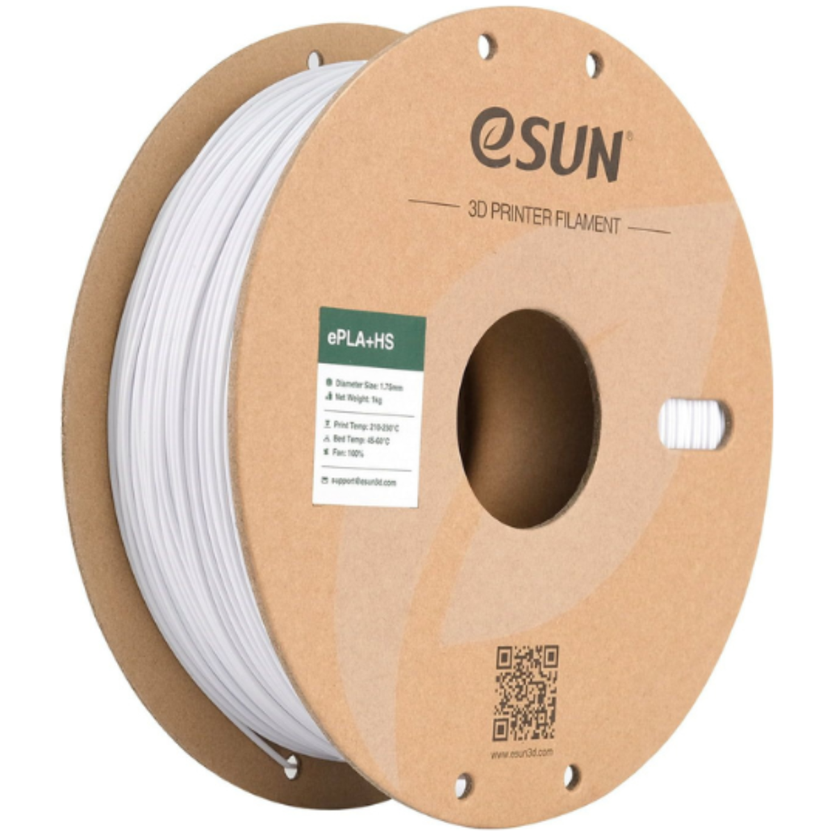 eSUN ePLA+HS White 1.75mm High Speed PLA Filament  - Robocraze
