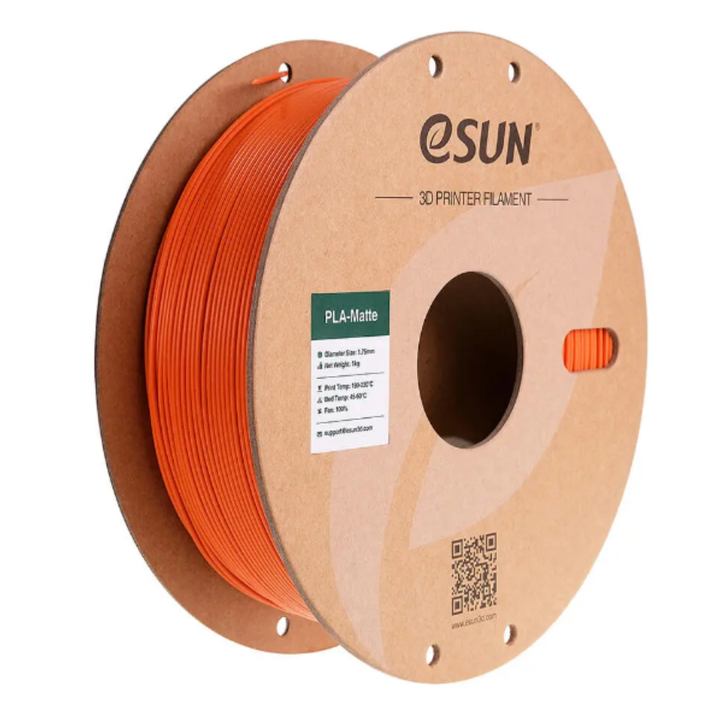 Filment Paper eSun PLA-Matte Filament 1.75mm 1kg Paper Roll Tangerine Color – Robocraze