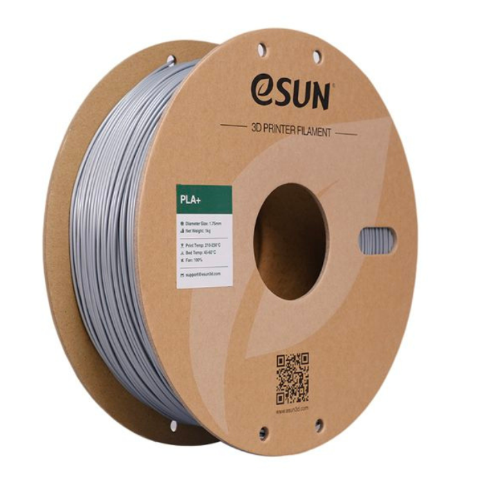 eSun PLA+ 1.75mm 3D Printing Filament 1kg Silver Color -3D Printers/Pens -Filaments -Robocraze