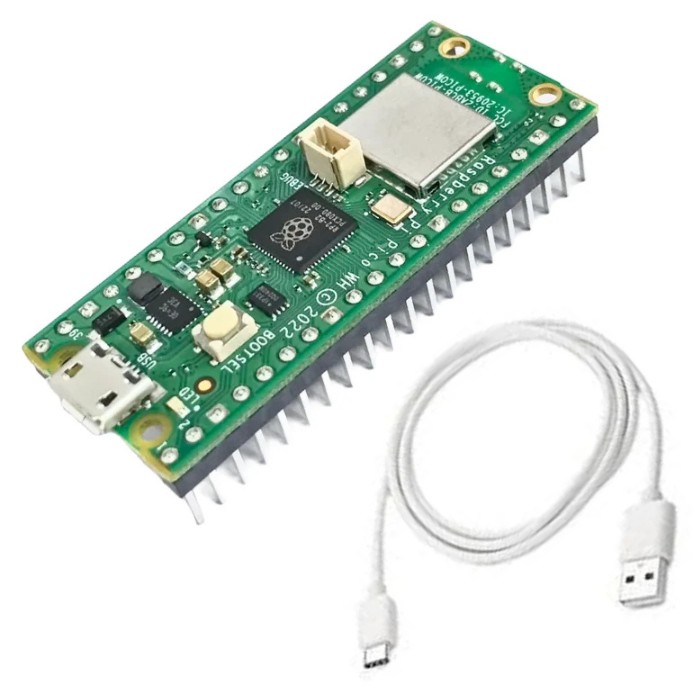 Raspberry Pi Pico W + USB Cable – Raspberry Pi Board with wireless connectivity. -Robocraze