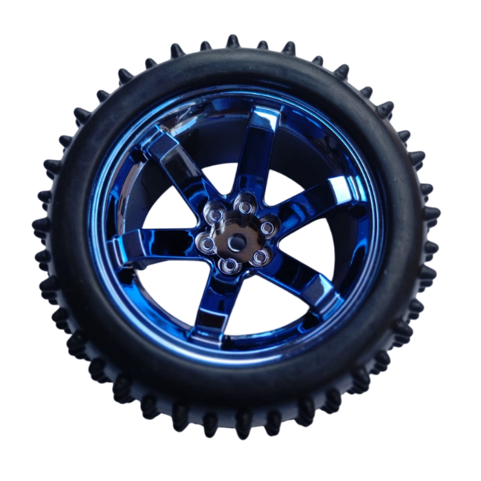 Rubber Color Robotics 85MM Rubber Large Robot Smart Car Wheel Blue Color – Robocraze