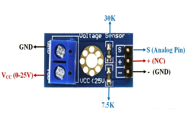 Voltage Sensor Module 25V-Robocraze