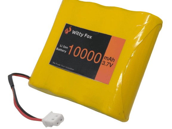 Witty Fox 3.7V 10000mAh Li-ion Battery – Long-lasting battery for power backup. -Lithium Battery -Robocraze