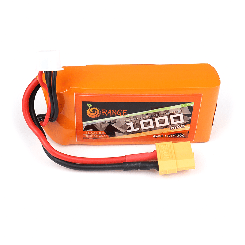 11.1 V 1000mAh Orange Lithium Polymer Battery Pack-Robocraze
