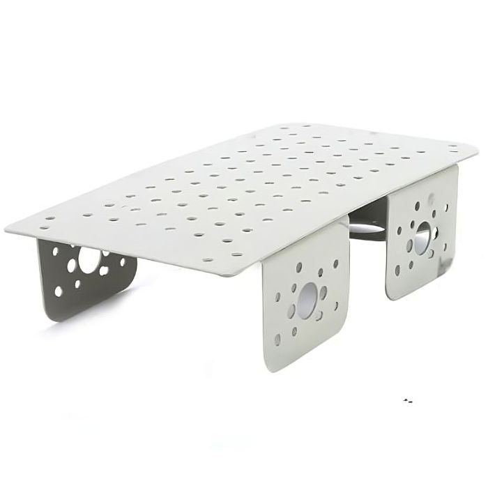 4WD Gray Chassis with Castor Slot – Sturdy 4-wheel robot chassis for robotics. -Robot Wheels and Chassis -Robocraze