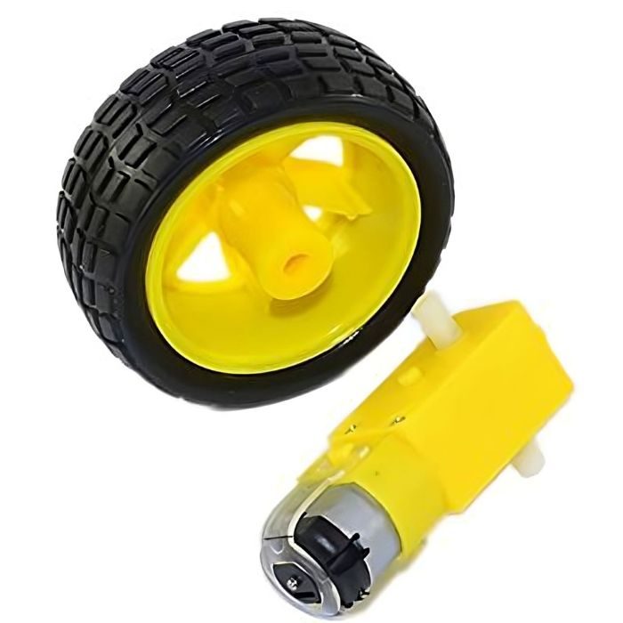 Dual Shaft BO Gear Motor with Wheel (4pcs), great for smart car & automation kits – Robot Motors - Robocraze