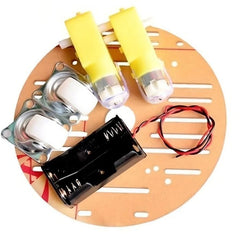 DIY 2WD Mini Round Robot Car – Compact chassis with motor wheels. -Robot Wheels and Chassis -Robocraze