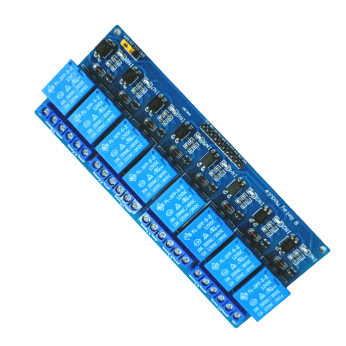 12V 8-Channel Relay Board – Multi-channel 12V relay board for Arduino and automation. -Relay Module -Robocraze