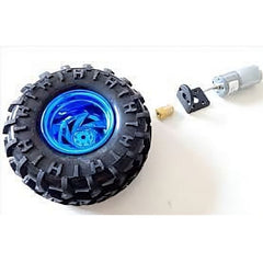 125mm Wheel black-blue with 6mm coupling – Large motor wheels for robotics – Robot Wheels and Chassis - Robocraze
