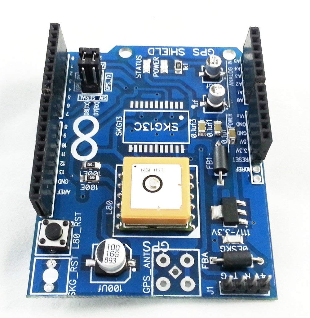 L80 GPS Shield – Arduino shields with GPS module support for tracking & navigation projects. -Robocraze