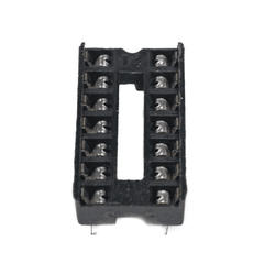 14 Pin Narrow IC Base (Pack of 5) – 14-pin narrow IC socket base for PCB assembly & testing. -Robocraze