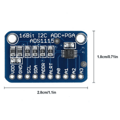 16 Bit I2C 4 Channel ADS1115 Module – ADS1115 16-bit I2C ADC module for accuracy. -ADC Module -Robocraze