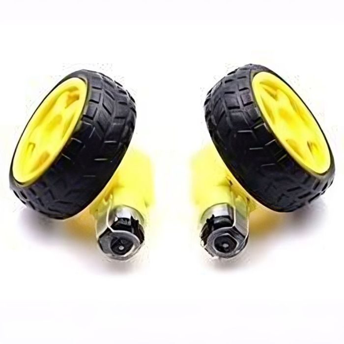 Single Shaft 300 RPM BO Gear Motor with Wheels (2pcs), smooth power for DIY robots – Robot Motors - Robocraze