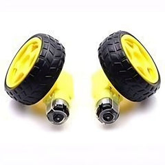 Single Shaft 300 RPM BO Gear Motor with Wheels (2pcs), smooth power for DIY robots – Robot Motors - Robocraze