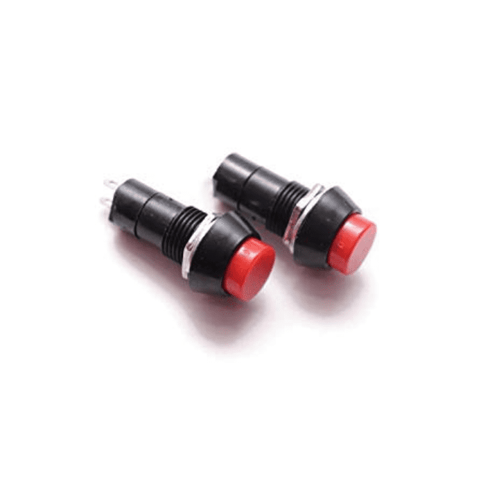 Red PBS-11B 2PIN 12mm No Lock Push Button 3A 250V – Reliable push button switch - Mini Switch - Robocraze