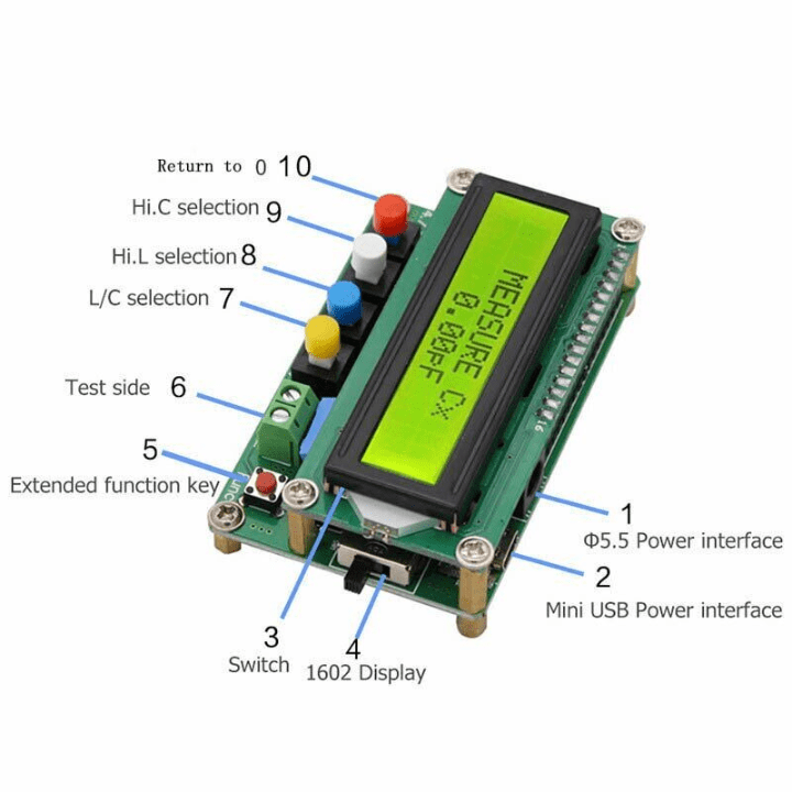 LC100A 2.5″ LCD Digital High Precision Inductance Capacitance (LC) Meter-Robocraze