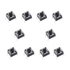 12x12x7.3mm Tactile Push Button (10-Pack) – Sensitive switches - Mini Switch - Electronic Components -Robocraze