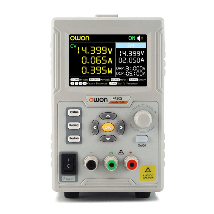 Owon P4305 30V 5A Programmable Power Supply – Versatile lab-grade power supply. -Power Adapter -Robocraze