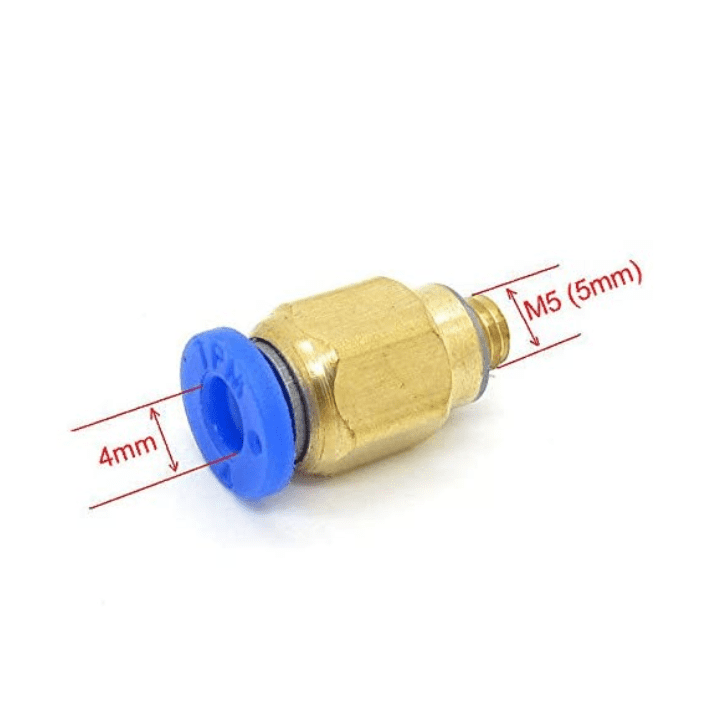PC4-M5 push-fit connector for 1.75mm Bowden extruder tubing -3D Printer Fitting -Robocraze