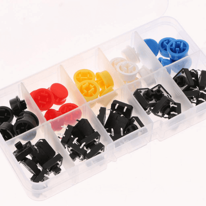 Tactile Push Button Switch Assorted Kit - 25 Pieces pack-Robocraze