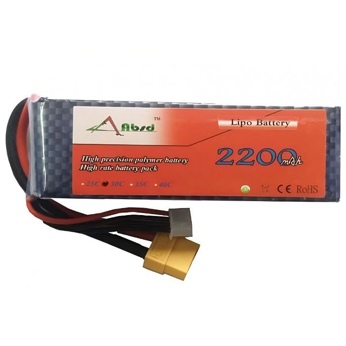 11.1V 2200mAh 25c LiPo Battery-Robocraze