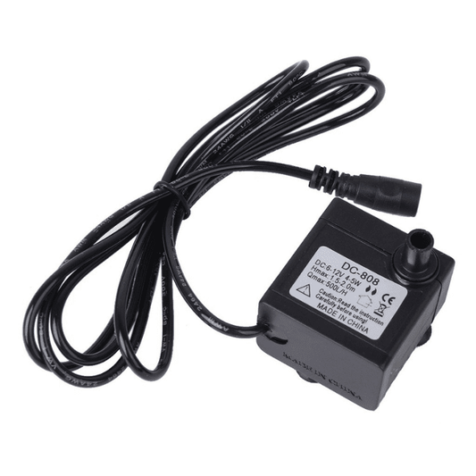 DC Submersible Aquarium Pump 6V-12V 4W-5W 500L/H for Small Water Circulation & Aquariums -Robocraze