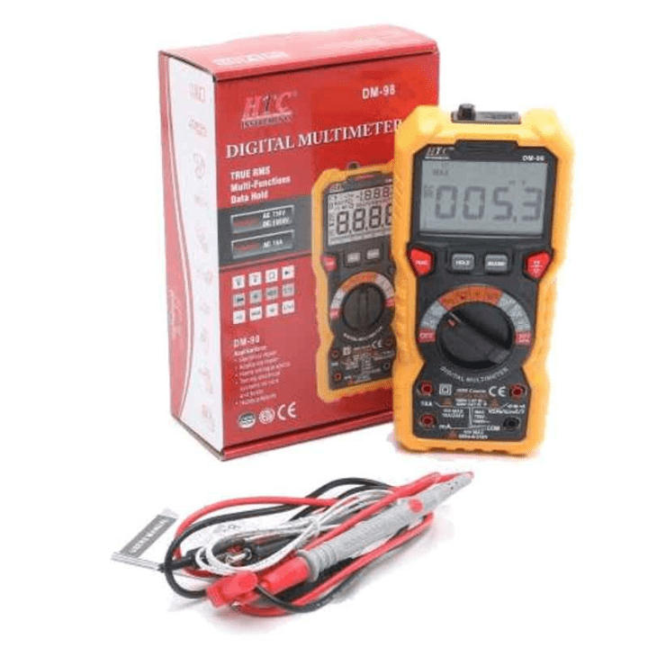 HTC DM-98 Digital Multimeter – Reliable tool for voltage, current & capacitance testing.-Digital Multimeter -Robocraze
