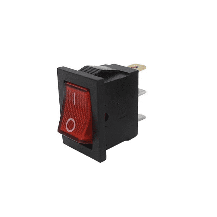 Rocker Switch 6A 250V SPDT 3 PIN Red LED – Sturdy rocker switch with LED - Mini Switch - Robocraze