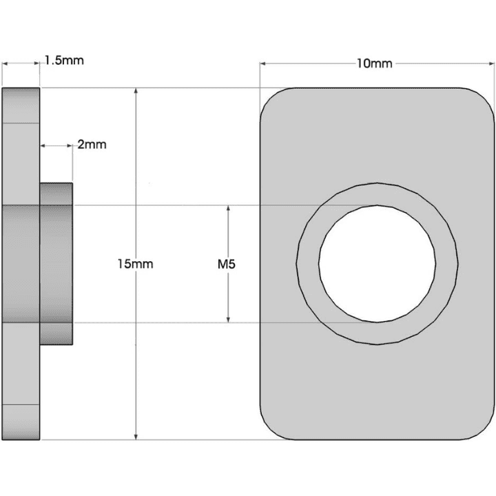 Openbuilds M5 Flat T Nut for 20mm Aluminium Profile-Robocraze