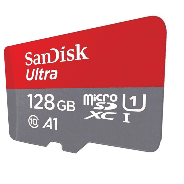 SanDisk 128GB Micro SDXC Card – Reliable Raspberry Pi SD card with fast data transfer & storage. -Robocraze