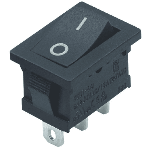 6 A 250V 3 pin SPDT ON-OFF Rocker Switch (JL MRS 102 BK)-Robocraze