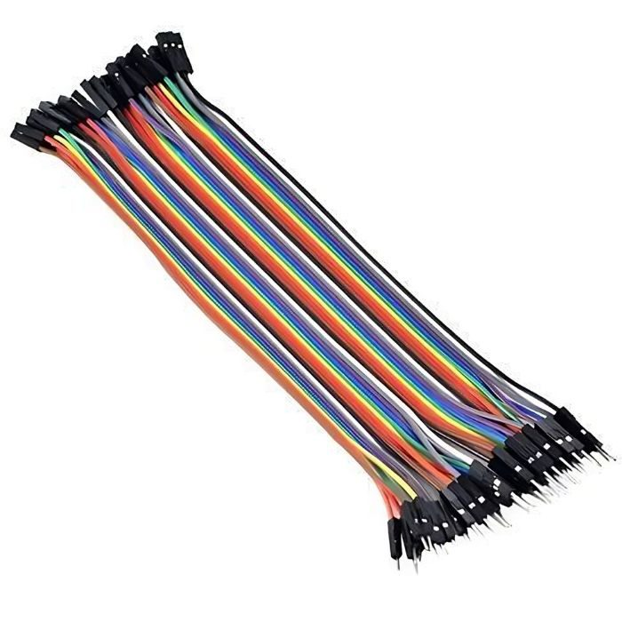 Male to Female Jumper Wires (20cm) (20pcs) – Essential jumper wires for projects. Electronic Components - Robocraze