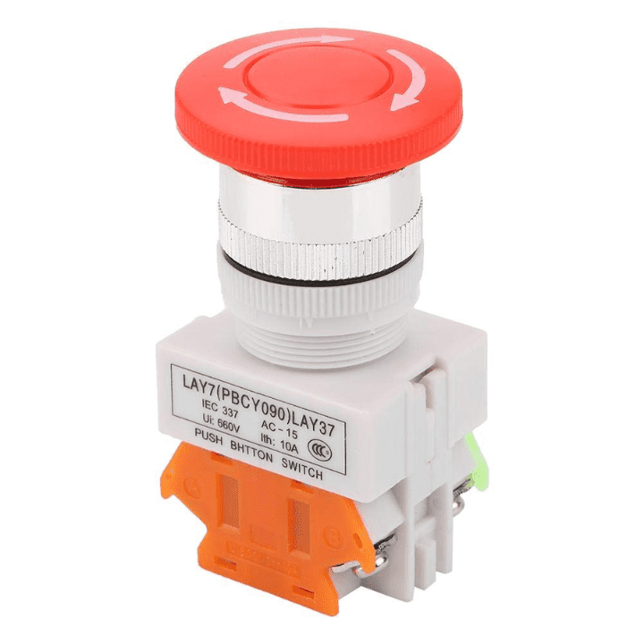 YWBL-WH Mushroom Emergency Stop Push Button - 22MM – Emergency stop switch - Mini Switch - Robocraze
