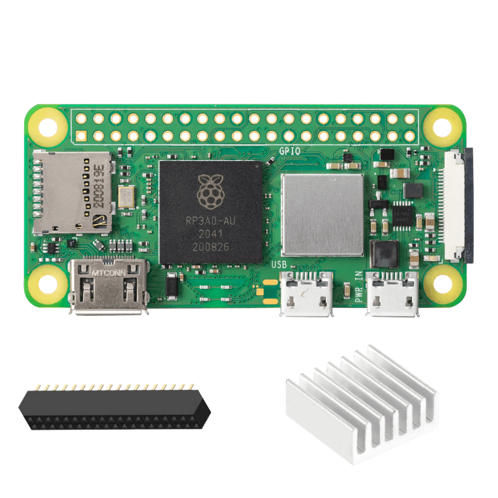 Raspberry Pi Zero 2W with Aluminium Heatsink & 20x2 Header – Efficient cooling setup -Robocraze