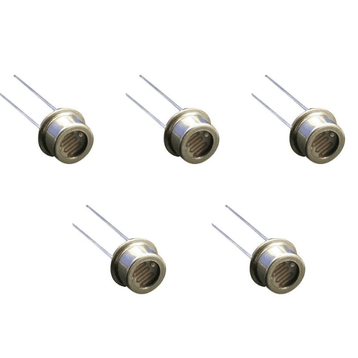 LDR 5mm Metal Housing (Pack of 5) - Light-sensitive LDR sensors for automation. -LDR Sensor -Robocraze